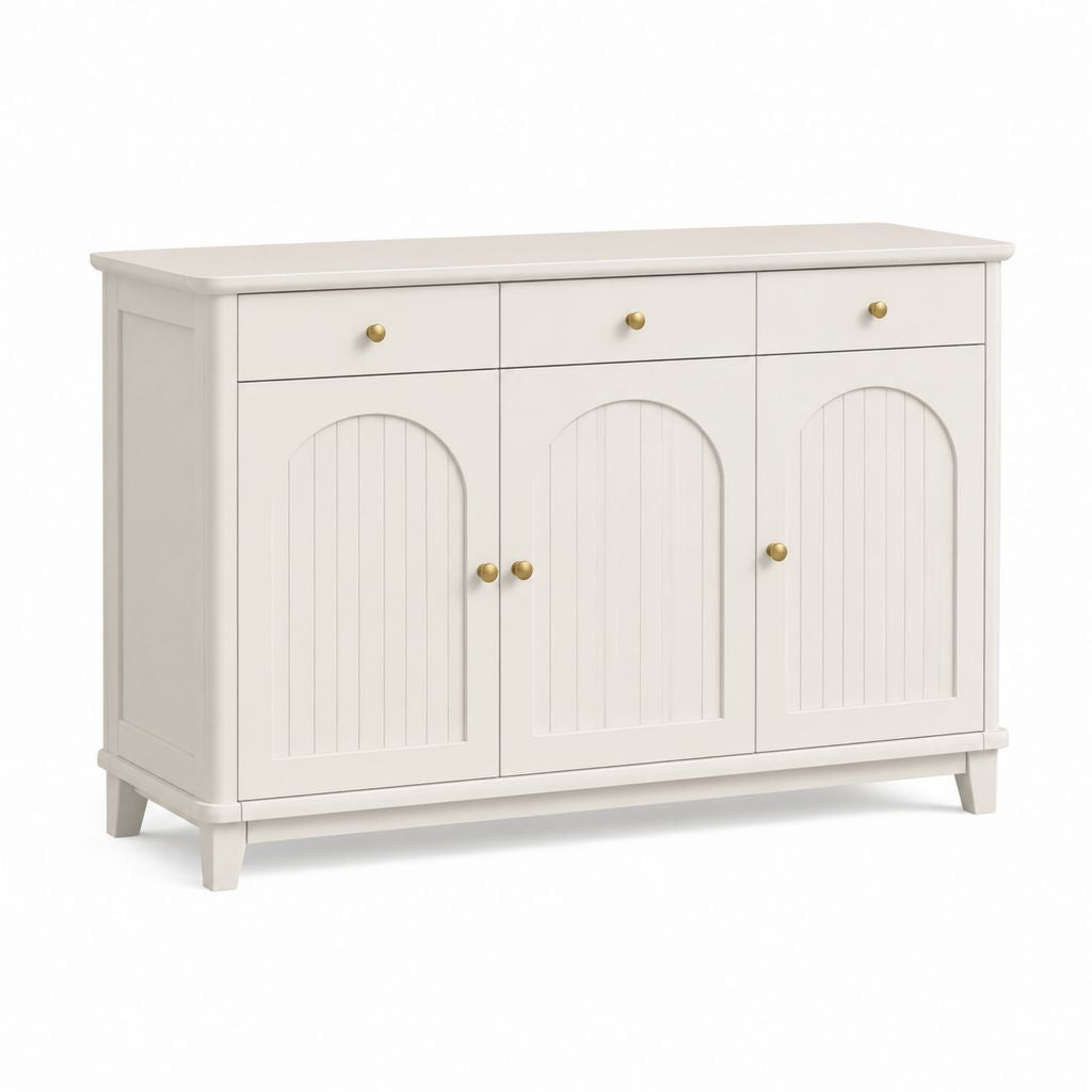 Credenza da sala da pranzo bianca in MDF con 3 ante e 3 cassetti 120 x 40 x 85 cm