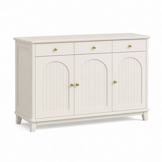 Credenza da sala da pranzo bianca in MDF con 3 ante e 3 cassetti 120 x 40 x 85 cm