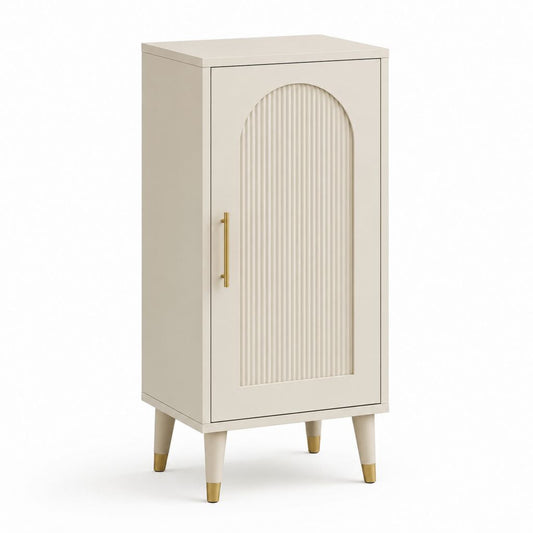 Credenza alta a 1 anta avorio in MDF 60 x 40 x 120 cm