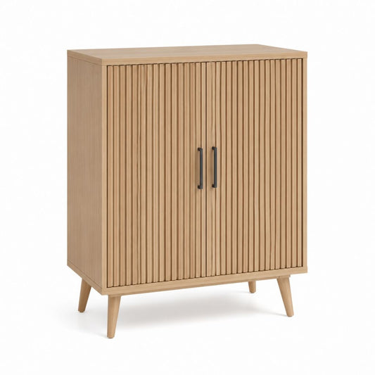 Credenza a 2 ante rovere chiaro in MDF rettangolare 80 x 40 x 100 cm
